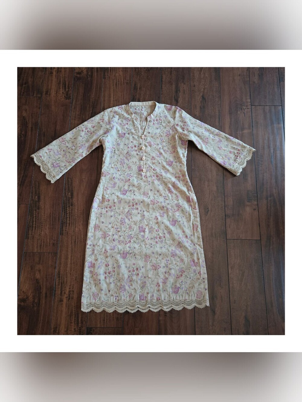 Embroidered Salwar Kameez Dupatta Long Scarf Sand Cotton Party Wear Dress